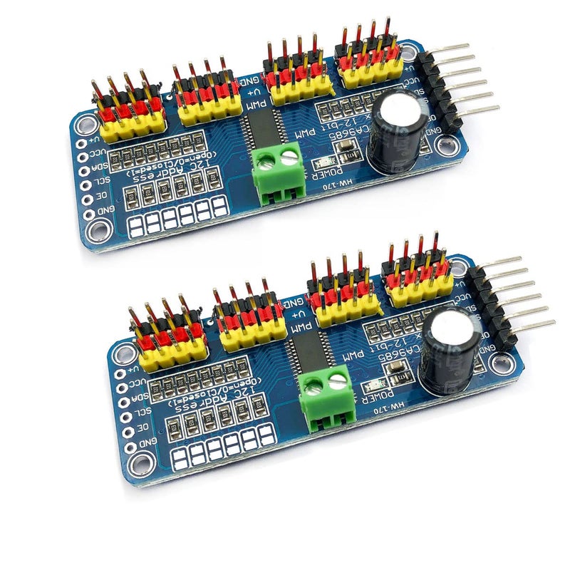 FainWan 2pcs PCA9685 16 Channel 12-Bit PWM Servo Motor Driver IIC Module Compatible with Ar-duino Robot - Image 1